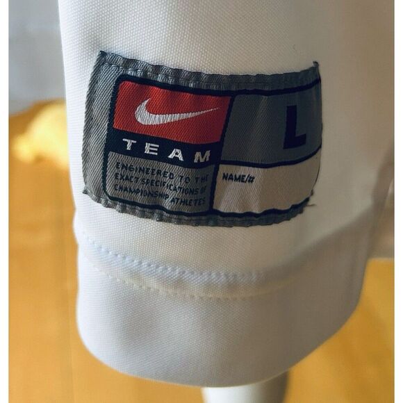 Nike Dri-Fit T-Shirt Short Sleeve Athletic White Black Large 1/4 Zip - Picture 5 of 9